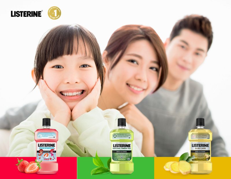 Nước súc miệng Listerine có tác dụng diệt khuẩn