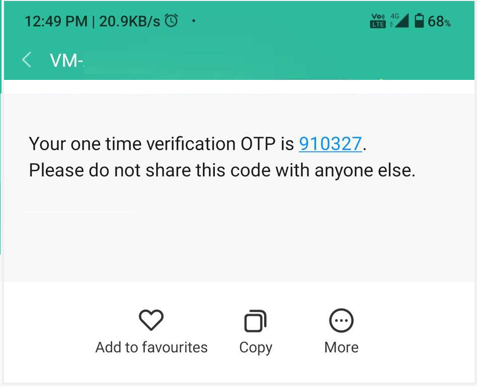 2FA OTP SMS receive on register mobile number