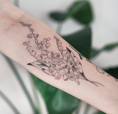 Beautiful Bouquet Lily Of The Valley Tattoo