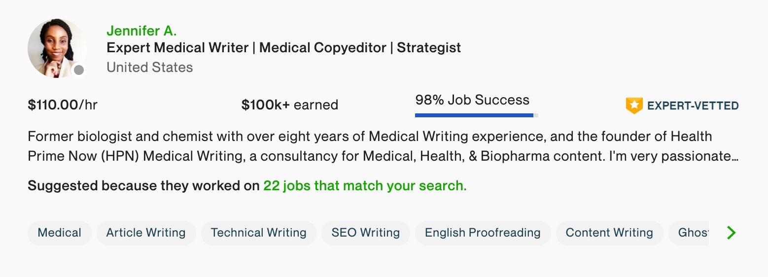 medical seo services - writer example