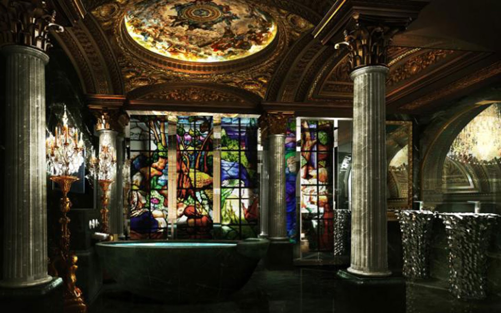The Bathroom in the La Villa Du Comte, The 13 Hotel. Macau, China.