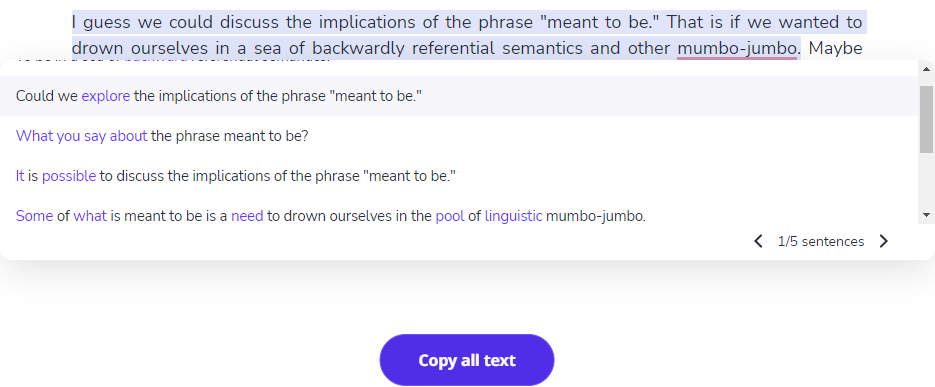 The paraphrasing tool by Linguix.com