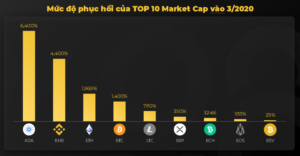 mức độ hồi phục top 10 coin