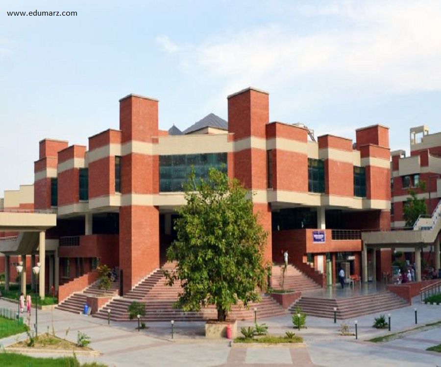 It is a picture of the campus of GGSIPU