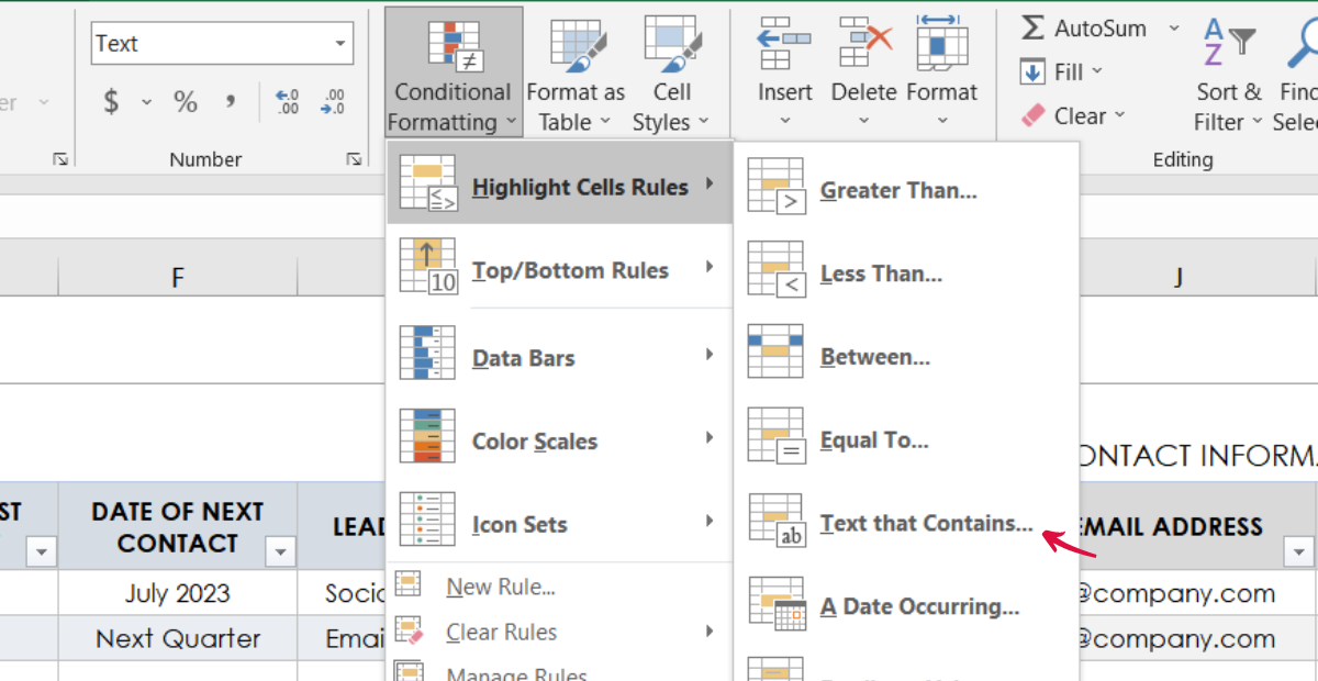 Client Financial management Spreadsheets | Image shows sheet example conditional formatting