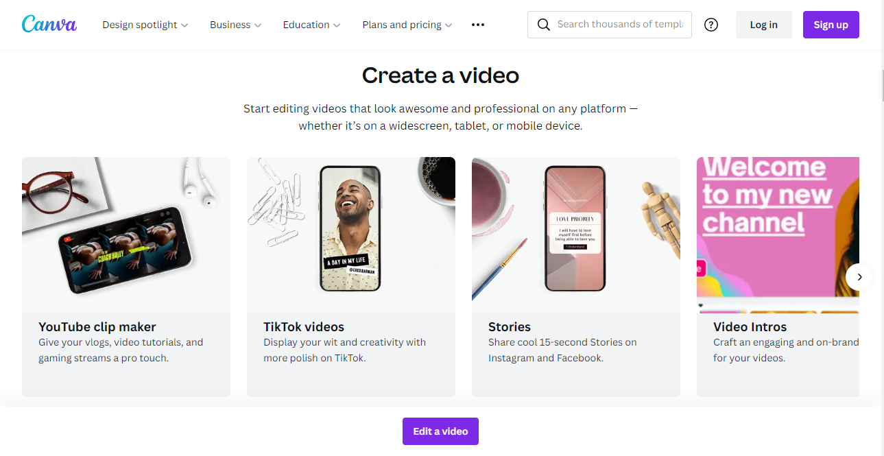 canva video editor