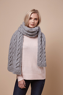 Frost Wool & Cashmere Scarf Classic Cable Knit Scarf
