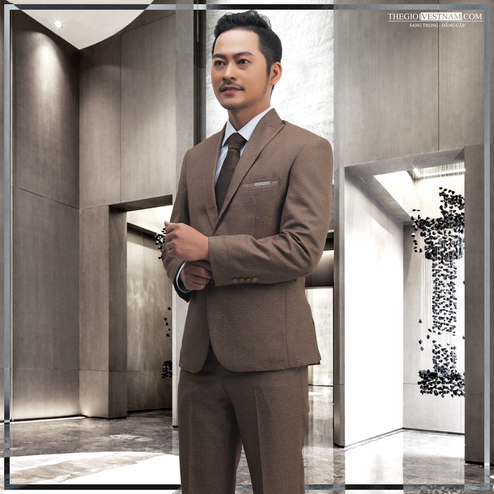 Vest nam trung niên màu nâu