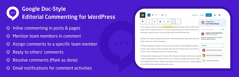 Multicollab – Comentários editoriais do Google Doc-Style para WordPress