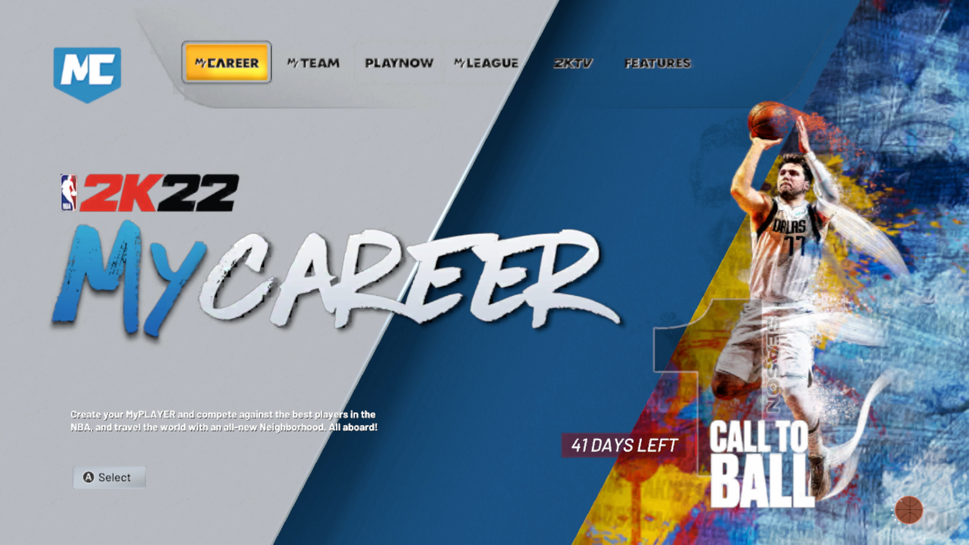 NBA 2K22 Luka Doncic Main Menu