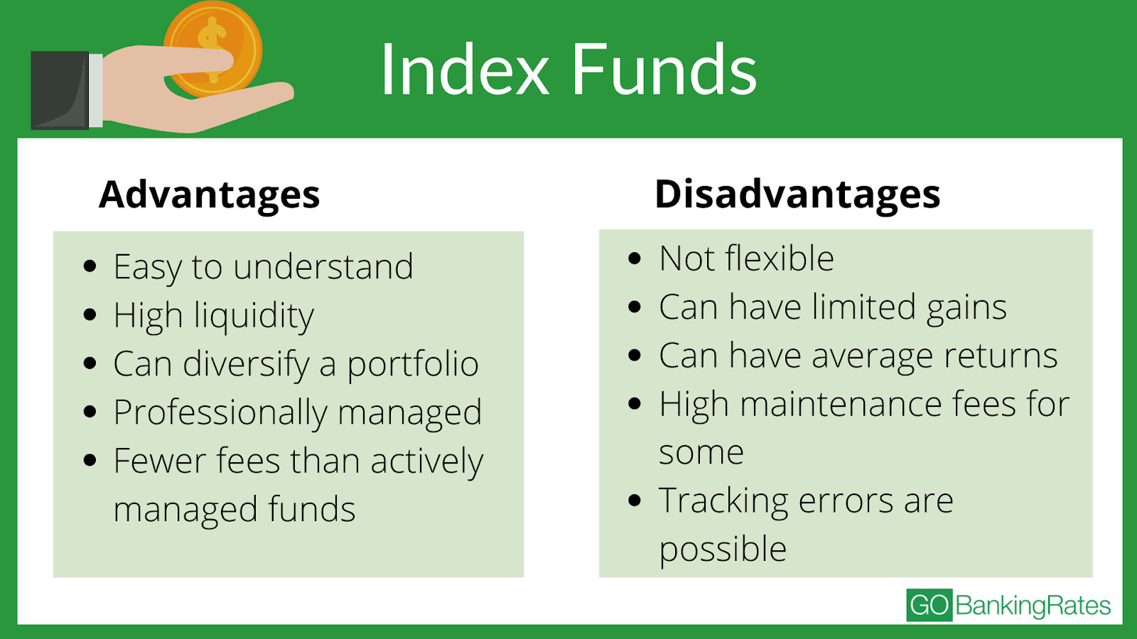 the advantages and disadvantages of index funds for investing 