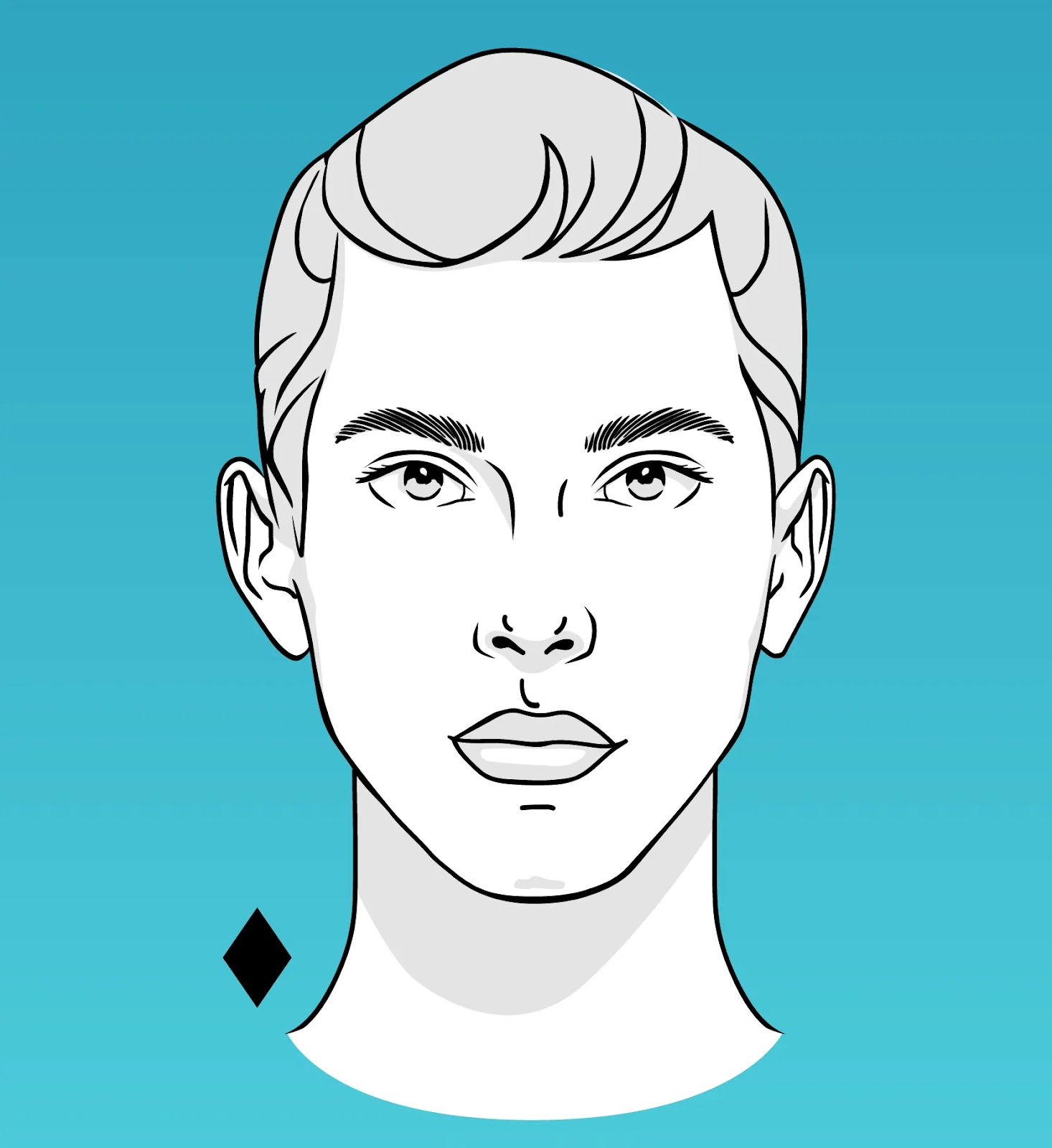 image depicting a diamond-shaped face