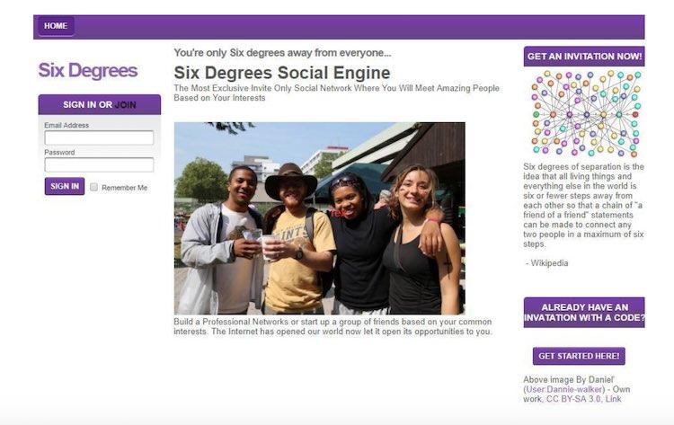 Six degrees social media platform