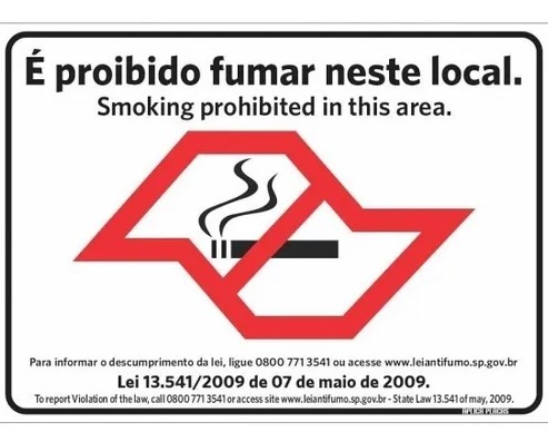 Placas de farmácia: proibido fumar