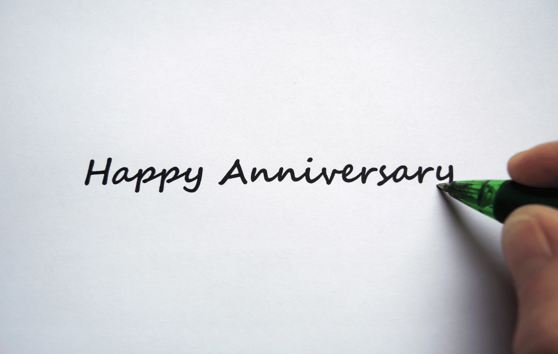 Happy anniversary in caligraphy