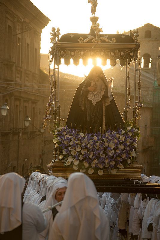 Procession in Easter Traditions in Italy.