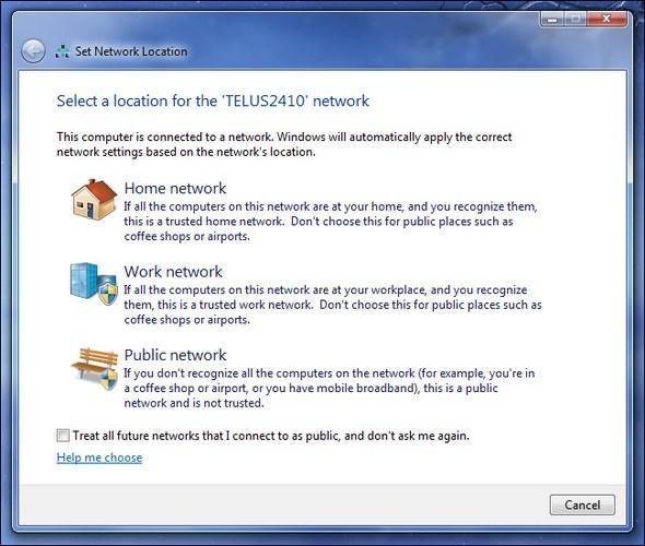 Select Network Location