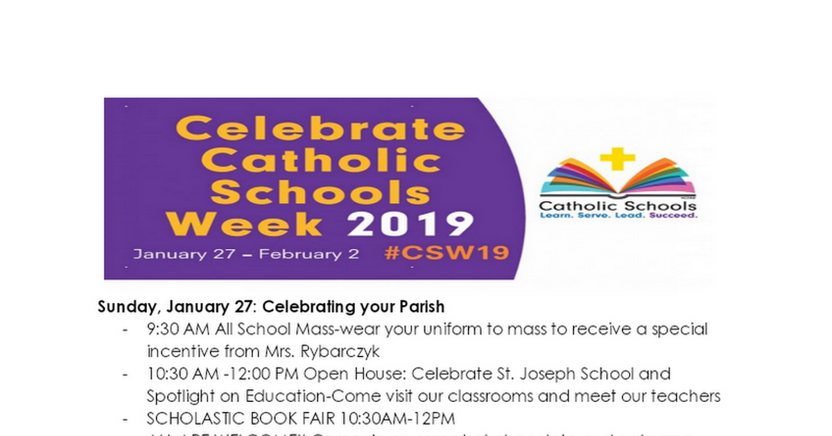 Catholic Schools Week 2019