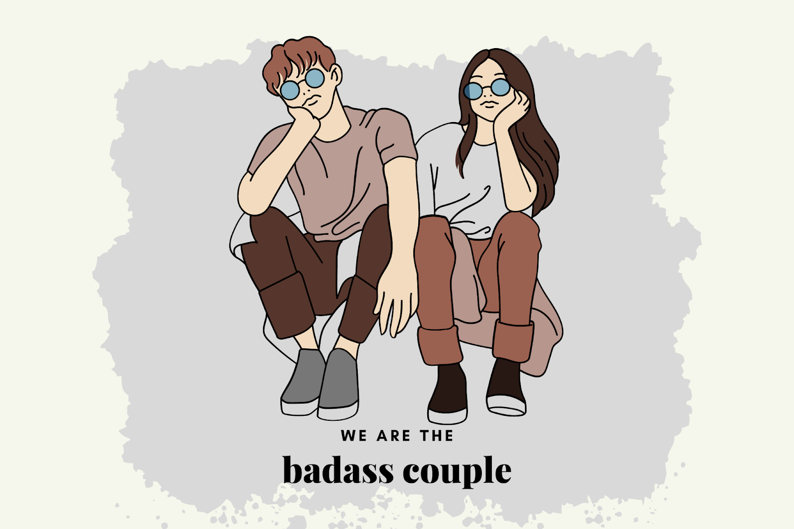 couple that is together in a drawing 