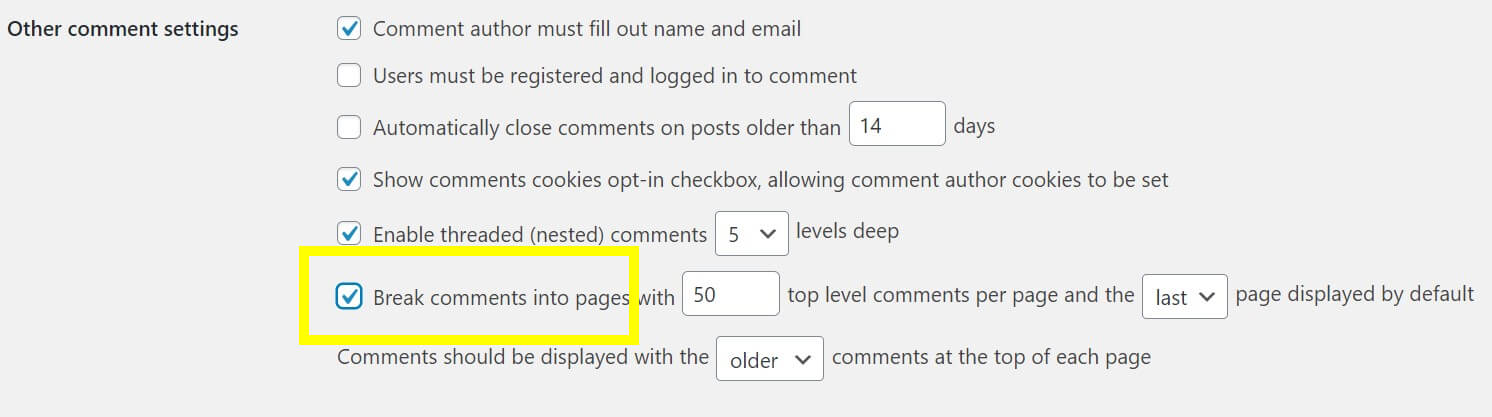How to Break Comments in the Discussion section of WordPress