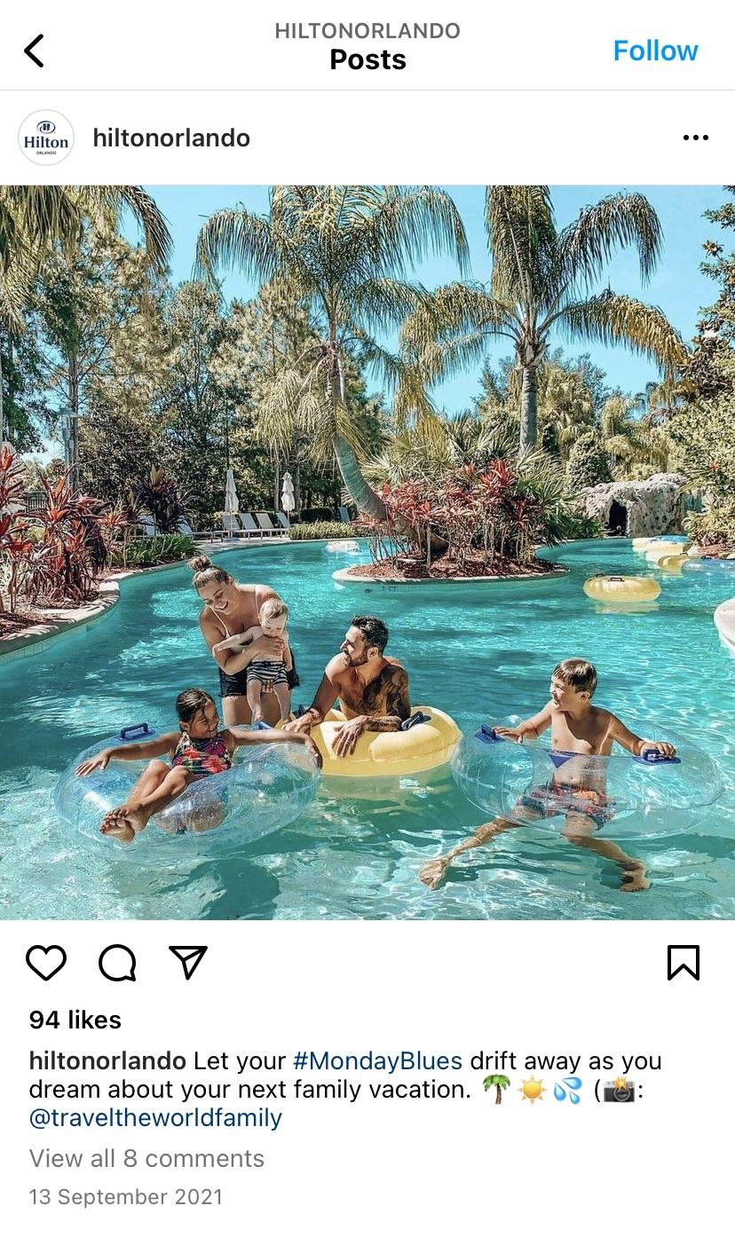 hilton orlando instagram screenshot, a hotel in Lake Buena Vista FL