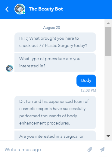 chatbot example