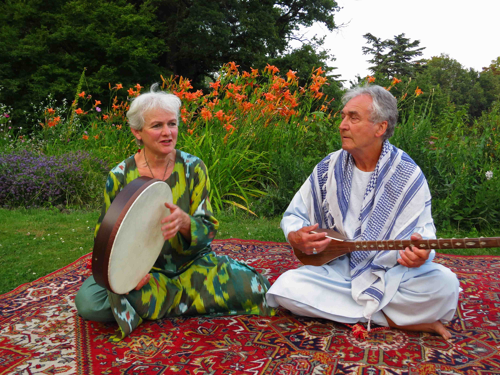 john baily sitting and playing music with veronica doubleday