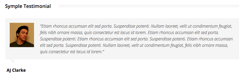 Testemunhos de Shortcodes Simples