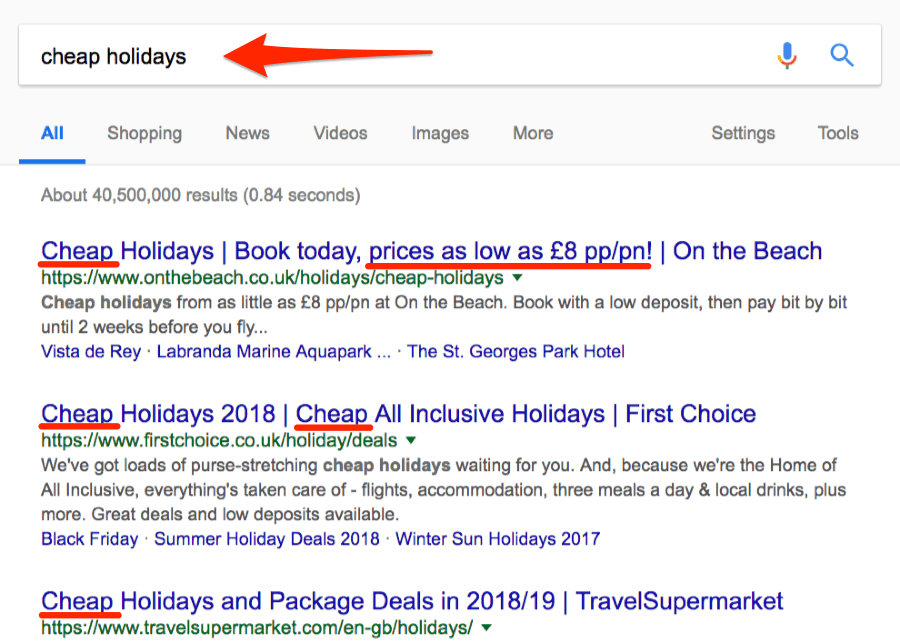 cheap holidays graphic
