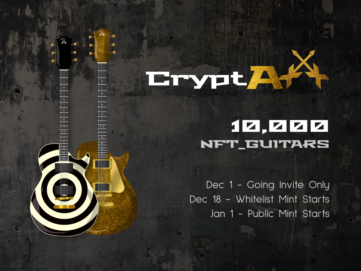 CryptAxx Set to Launch 10,000 NFT Guitars on Ethereum