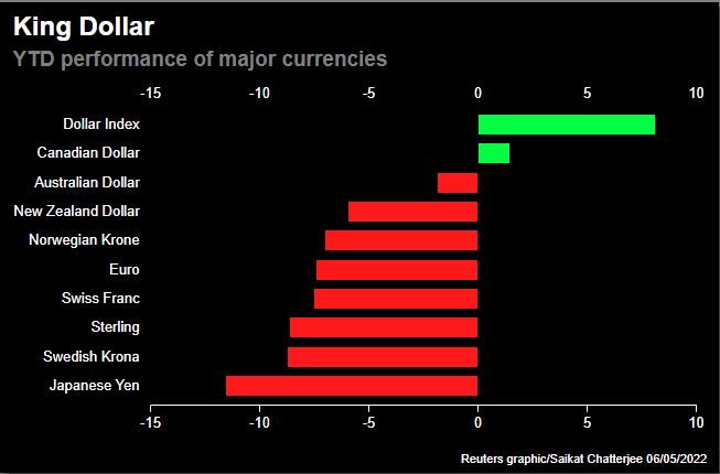 A graph on Dollar performance