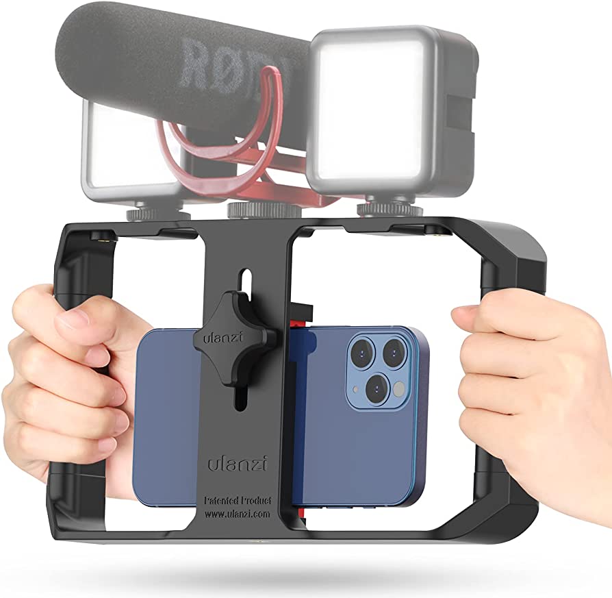 Amazon.com: ULANZI U Rig Pro Smartphone Video Rig, Filmmaking Vlogging Case,  Phone Video Stabilizer Grip Tripod Mount for Videomaker Film-Maker Video- grapher with Cold Shoe Mount for iPhone Samsung and More : Cell