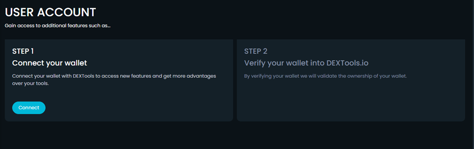 use accounts on dextools 