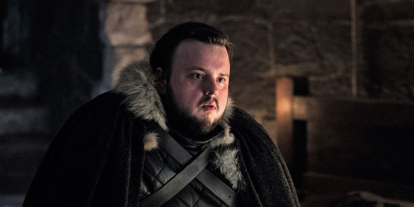Samwell Tarly in his Night's Watch cloak in Game of Thrones