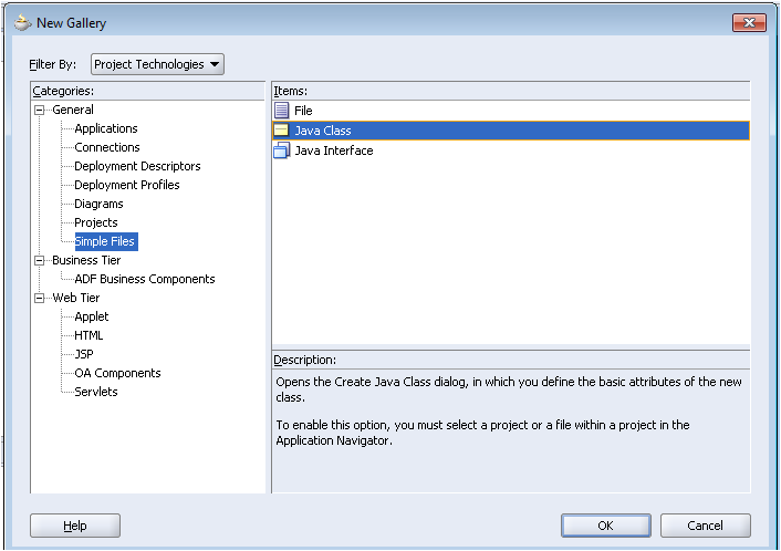 Creating java class for controller extension