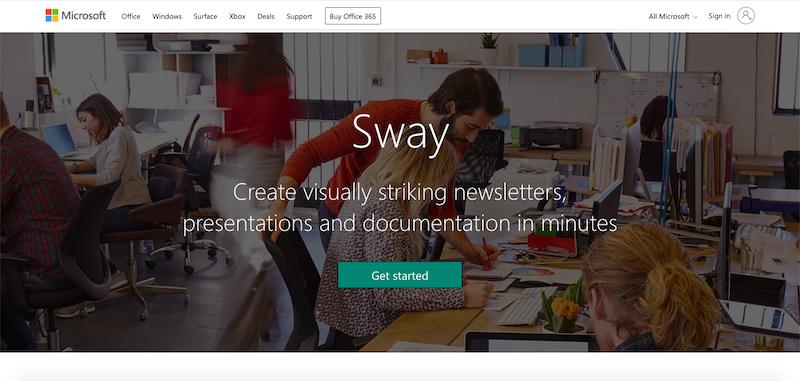 Meilleur logiciel de présentation Microsoft Sway