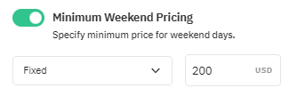 Minimum Weekend Pricing Customization