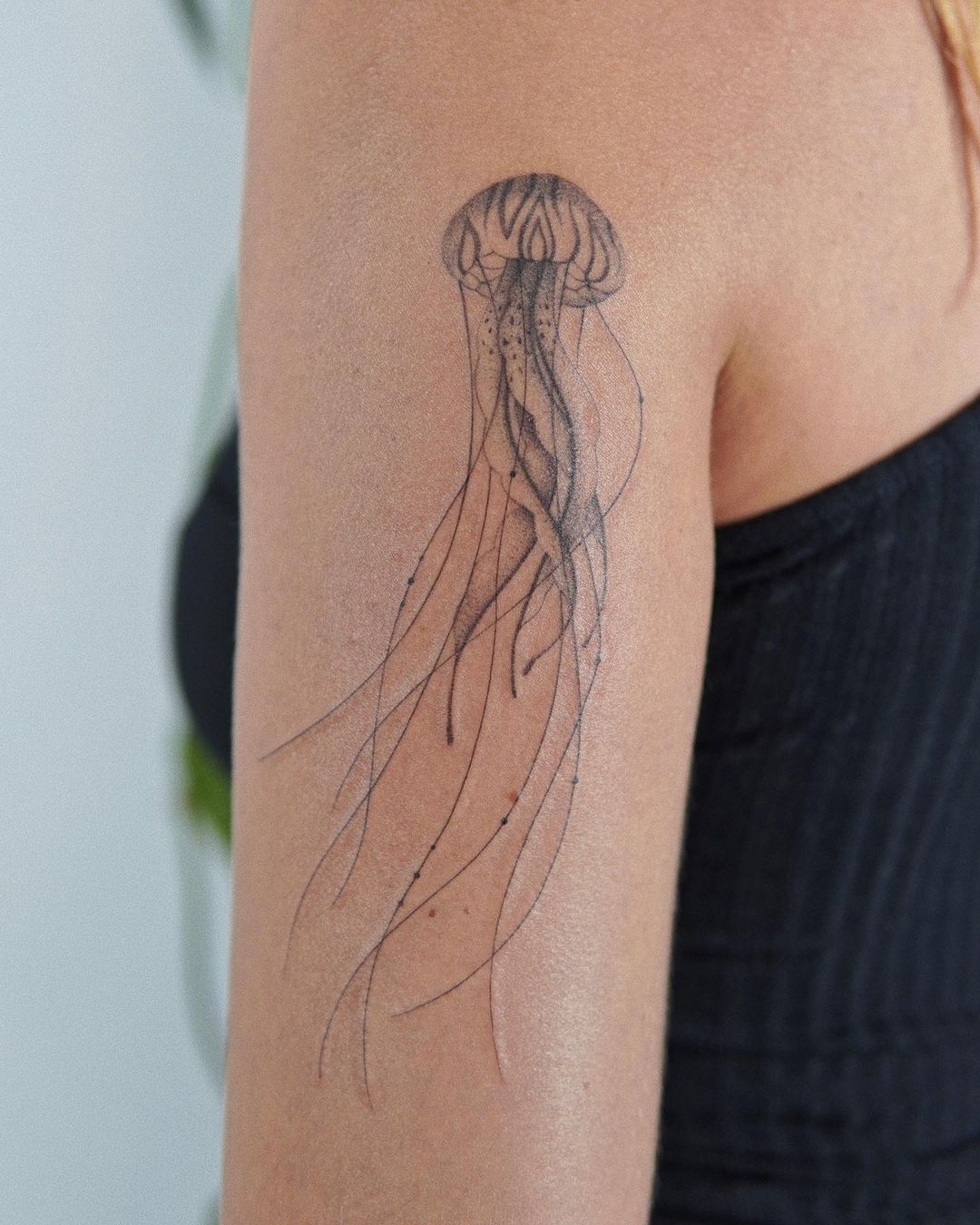 Outlined Jellyfish Tattoo