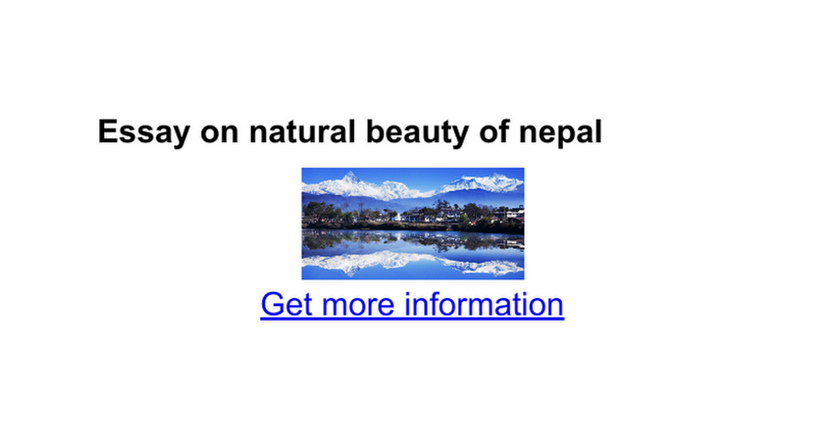 essay on natural beauty of nepal in about 150 words