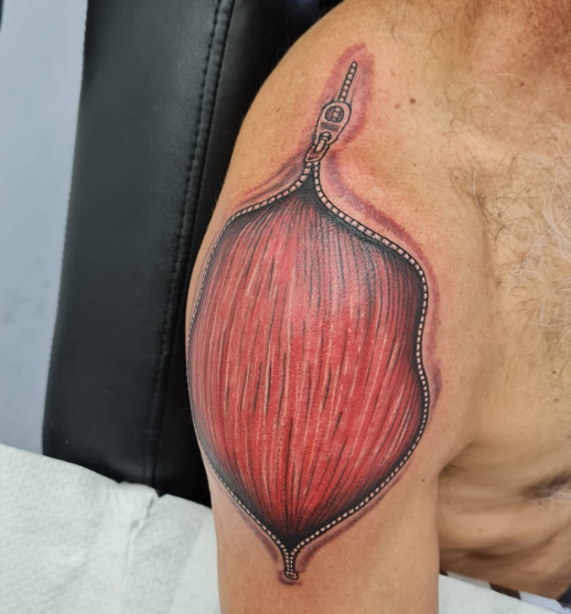 3D Muscle Zipper Tattoo