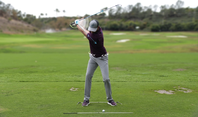 Backswing in a golf swing