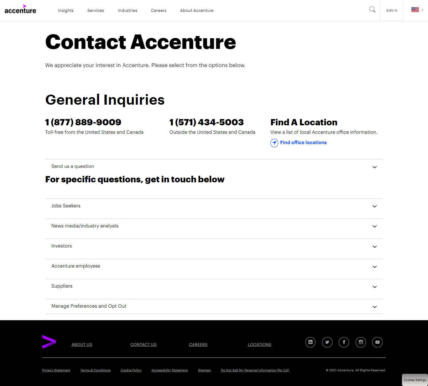 Best Contact Us Pages: Accenture