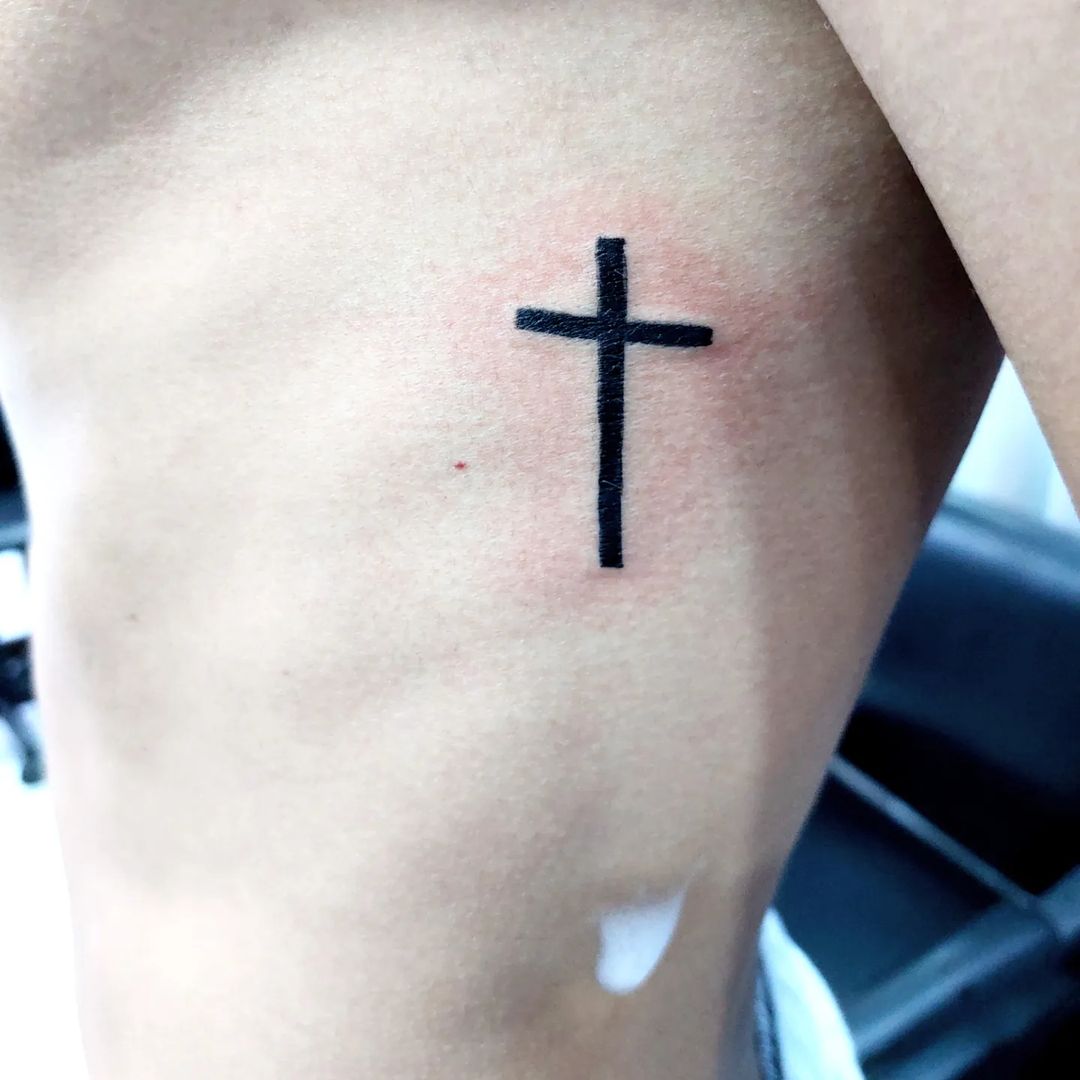 Black Ink Cross Tattoo 