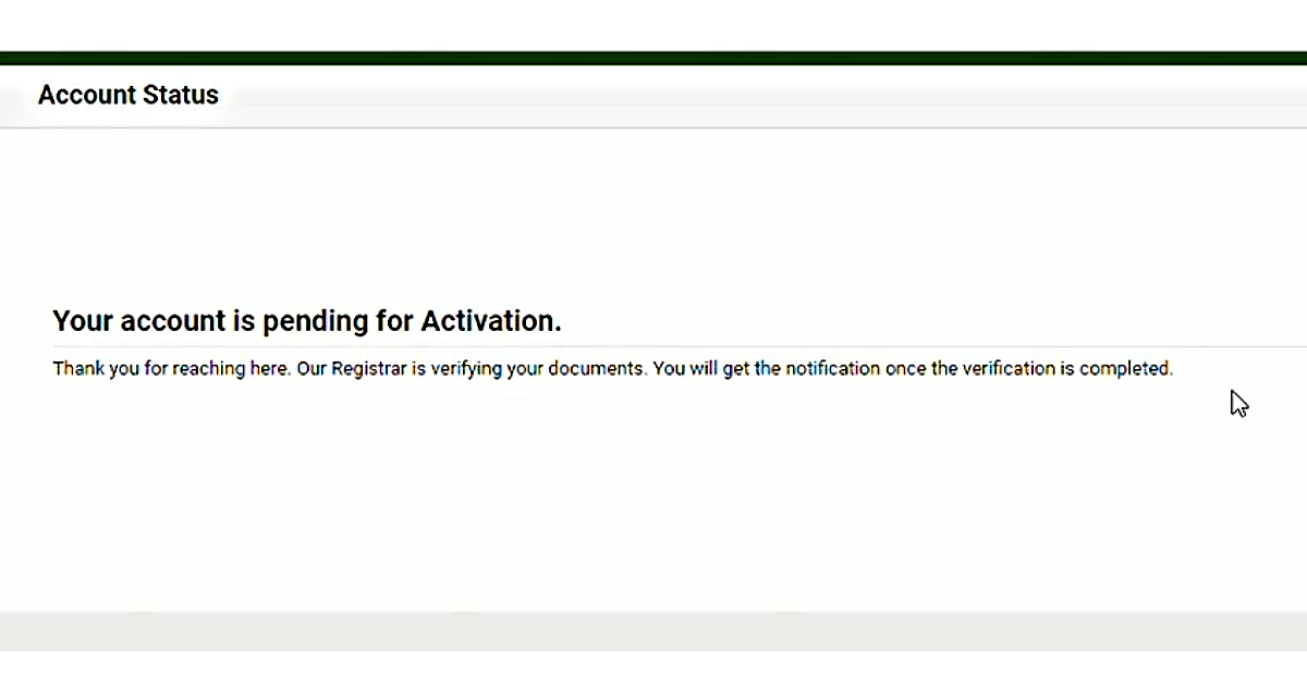 account created pending activation for MTNL DLT registration