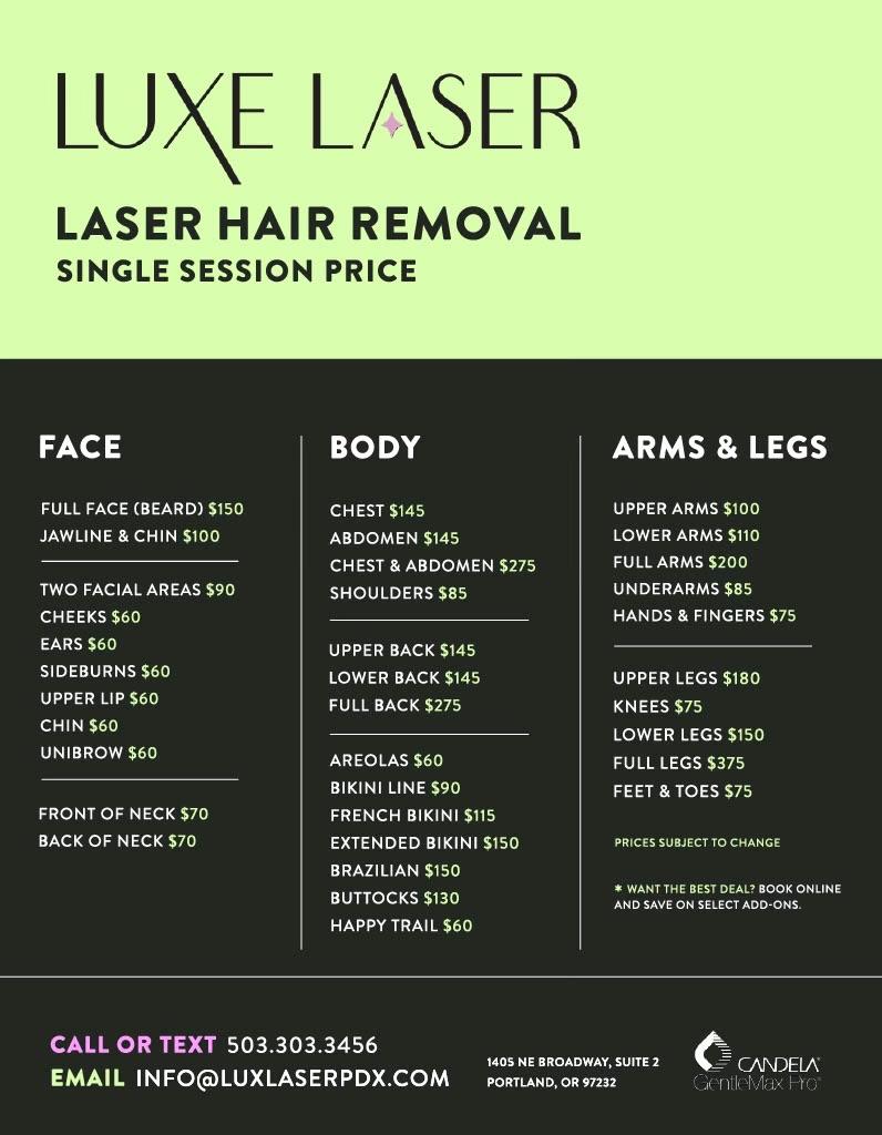 Laser Hair Removal single session price