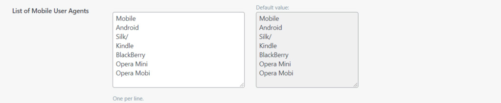 Configuração de lista de usuários móveis no plugin LiteSpeed Cache