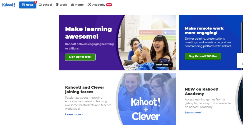 gamification tools - Kahoot! screenshot