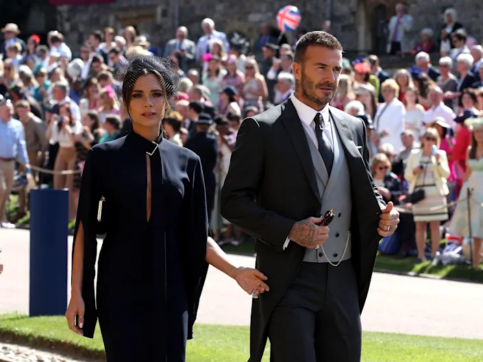 David Beckham and his wife attended the wedding of Britain's Prince Harry