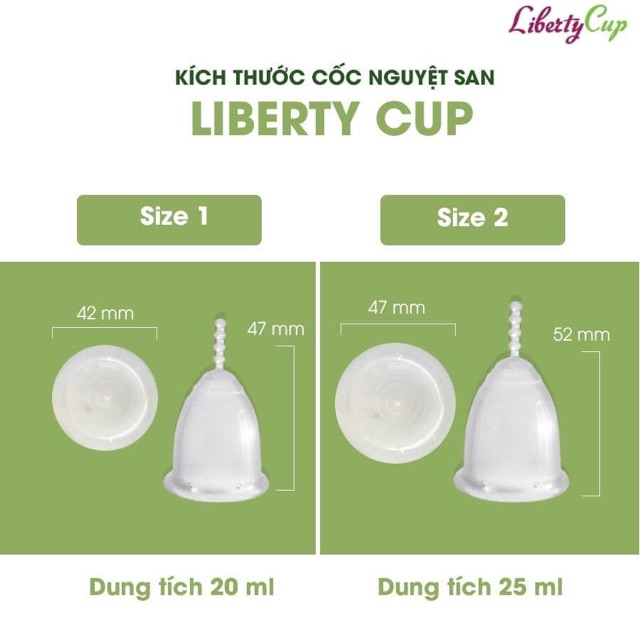 2 size cốc phù hợp với âm đạo phụ nữ Việt Nam