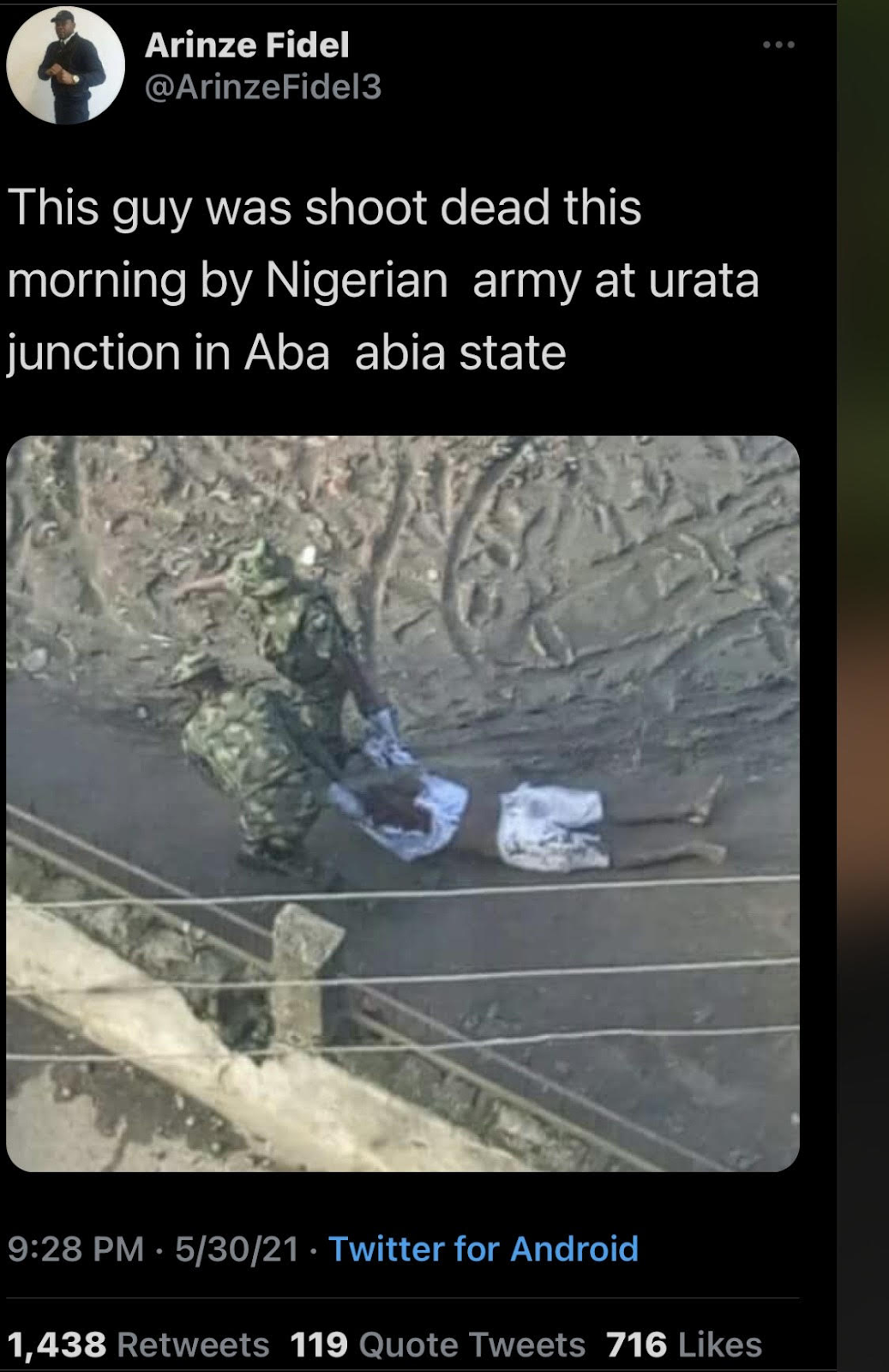 2018 photograph recycled as recent military attack in Abia 